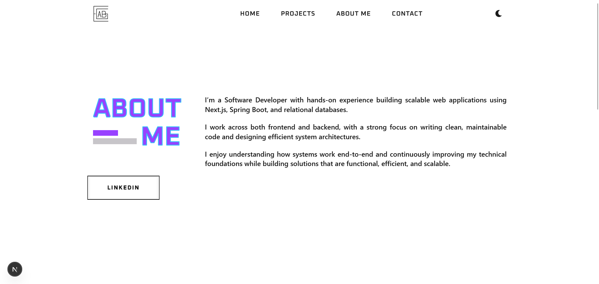 New Portfolio — Project screenshot